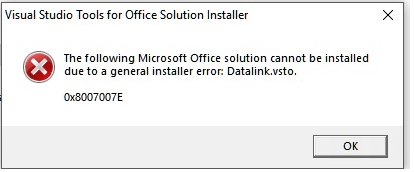 Datalink Install Error